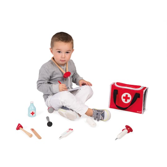 Janod® Red & Black Doctor's Suitcase Toy Set